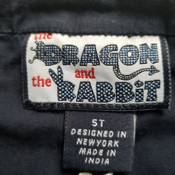 Dragon and Rabbit Shorts Boys 5 Navy Blue Cuffed Adjustable Waist Knee Length - Picture 3 of 8